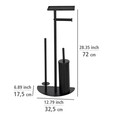 Suport hartie igienica si perie toaleta Cosenza, Wenko, 32.5x17.5x72 cm, metal/plastic EVA, negru