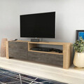 Comoda TV, Retricy, Piedmont, 160x36.8x46 cm, PAL, Stejar / Wenge