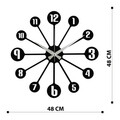 Ceas de perete, Enzoclock - S014, metal, 48 x 48 cm, negru