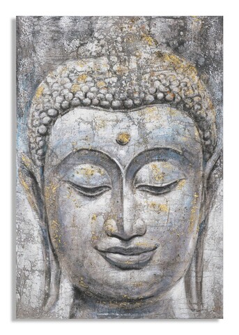 Tablou decorativ, Face Buddha Light -A, Mauro Ferretti, 80 x 120 cm, canvas imprimat si pictat/lemn de pin, multicolor