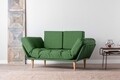 Canapea extensibila Nina Daybed, Futon, 3 locuri, 200x70 cm, metal, verde