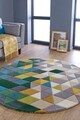 Covor Prism Green/Multi, Flair Rugs, D160 cm, lana, verde/multicolor