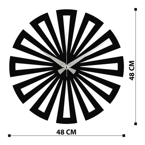 Ceas de perete, Enzoclock, Metal, Dimensiune: 55 x 44 cm, Negru