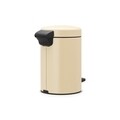 Cos de gunoi cu pedala, Brabantia, Icon Almond, 3 L, inox, crem