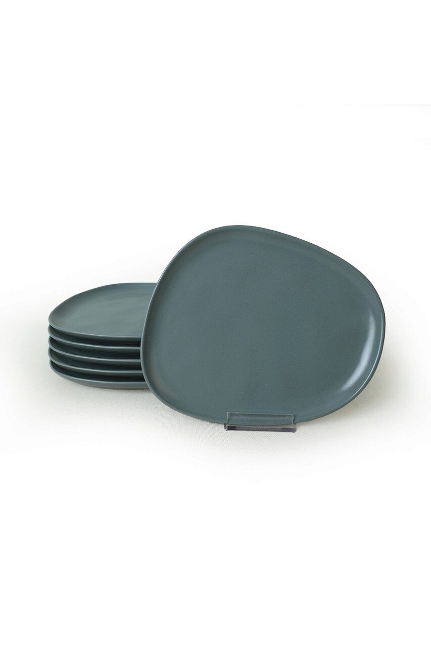 Set platouri servire desert, Keramika, 275KRM2206, 100% CERAMICA / , Nu absoarbe apa, Verde Mat