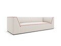 Canapea 3 locuri, Ruby, Micadoni Home, BL, 232x93x69 cm, tesatura chenille, bej/rosu