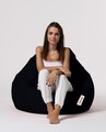 Fotoliu puf, Bean Bag, Ferndale Premium XXL, 115 x 130 cm, poliester impermeabil, negru