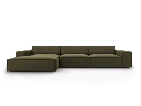 Coltar stanga 4 locuri, Jodie, Micadoni Home, BL, 284x166x70 cm, catifea, verde