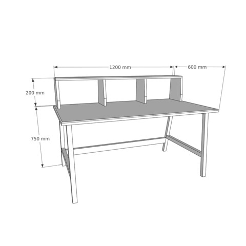 Birou, Woodface, Lucy, 120x75x60 cm, Lemn, Stejar