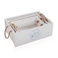 Set 3 cosuri de depozitare Nautical, Versa, 40x28x15 cm, lemn