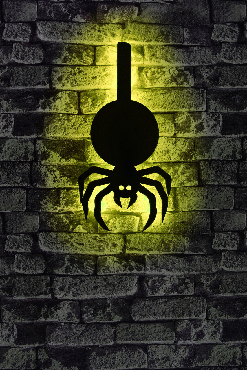 Decoratiune luminoasa LED, Spider, MDF, 60 LED-uri, Galben - 1 | YEO