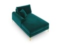 Sezlong living stanga, Madara, Mazzini Sofas, gold legs, 102x182x90 cm, catifea, turcoaz