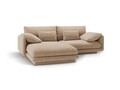 Coltar stanga 3 locuri, Torino-184, Micadoni Home, 220x170x83 cm, catifea, bej sand