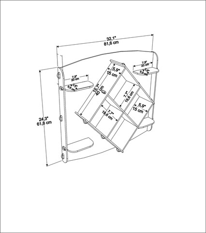 Raft de perete, Zena Home, Ato, 81.6x61.8x15 cm, PAL, Stejar