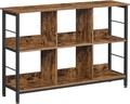 Biblioteca / consola, Vasagle, 120x33x80 cm, PAL/otel, maro rustic