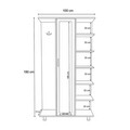 Cuier de perete, Lacivert, Ceviz, 100x180x35 cm, Stejar / Alb