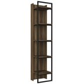 Biblioteca Kelvin, Tera Home, 39x36.6x180 cm, maro/negru