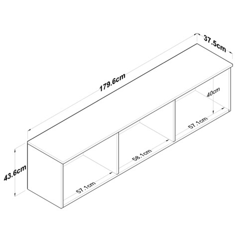 Dulap multifunctional, Rani, EA103, 179.6x43.6x37.5 cm, PAL, Alb