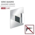 Suport autoadeziv pentru prosoape, Wenko, Uno Quadro Turbo-Loc®, 6.5 x 6.5 x 3.5 cm, plastic/inox