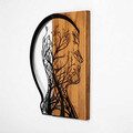 Decoratiune de perete, Tree Man, 50% lemn/50% metal, Dimensiune: 45 x 58 cm, Nuc / Negru