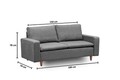 Canapea 2 locuri, Futon, 859FTN1277, Metal, Gri inchis