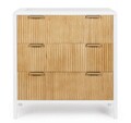 Comoda Charley, Bizzotto, 80 x 40 x 82 cm, MDF/paulownia/pin/otel, alb/natural