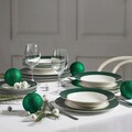 Serviciu de masa 18 piese Aura Green, Ambition, portelan New Bone China, alb