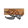 Decoratiune de perete, Caretta Caretta , 50% lemn/50% metal, Dimensiune: 58 x 3 x 32 cm, Nuc negru