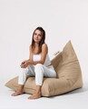 Fotoliu puf, Bean Bag Ferndale, Pyramid Bed, 145 cm, poliester impermeabil, bej nurca