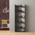 Corp biblioteca, Decortie, Oppa, 60.5x162.5x22 cm, Antracit/Alb