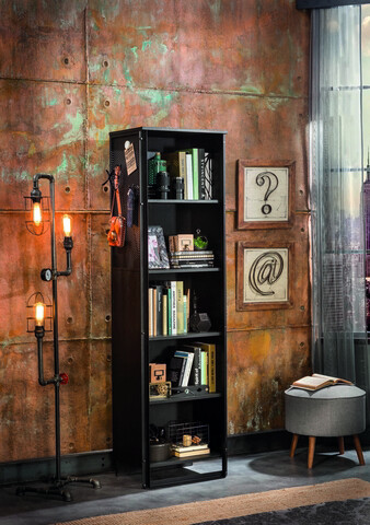 Corp biblioteca, Çilek, Dark Metal Bookcase, 53x180x35cm, Multicolor