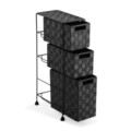 Organizator pentru baie cu 3 compartimente Melissa, Versa, 15.5x28x57 cm, negru