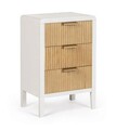 Comoda Charley, Bizzotto, 40 x 30 x 62 cm, MDF/paulownia/pin/otel, alb/natural