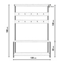 Cuier de perete, Lacivert, Portmanto Ava L1303, 120x180x40 cm, Stejar