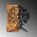 Decoratiune de perete, Monumental Tree 1, 50% lemn/50% metal, Dimensiune: 50 x 58 cm, Nuc / Negru