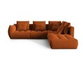 Coltar modular dreapta 4 locuri, Bloom-184, Micadoni Home, 316x310x95 cm, catifea, teracota