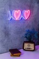 Decoratiune luminoasa LED, Tic Tac Toe XoXo, Benzi flexibile de neon, DC 12 V, Roz / Albastru