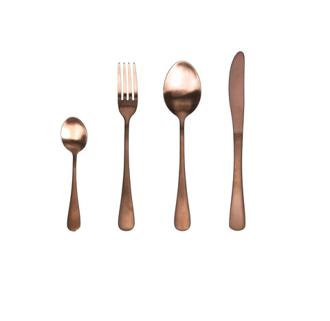 Set tacamuri 24 piese Antony Odette, Tognana Porcellane, inox, maro