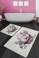 Set covorase de baie 2 piese, Chilai, Rose Basket Djt, Poliester, Multicolor