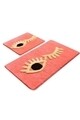 Set 2 covorase de baie Big Eyes, Chilai, 50x60 cm/60x100 cm, coral