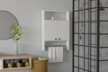 Dulap de baie cu suport prosop Banyo, Puqa Design, 60x15x87 cm, alb