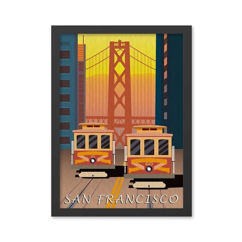 Tablou decorativ, San Francisco (35 x 45), MDF , Polistiren, Multicolor