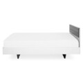 Mobilier dormitor, dulap + pat + 2 noptiere, Dover, PAL, alb/gri