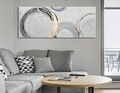 Tablou decorativ Circly, Mauro Ferretti, 150x60 cm, canvas pictat manual, multicolor