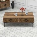 Masuta de cafea Samba Walnut, Hommy Craft, 105x60x34,6 cm, aluna