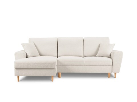 Coltar extensibil stanga 4 locuri, Moghan, Micadoni Home, NL, 241x145x88 cm, poliester Boucle, bej