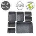 Set 7 organizatoare pentru dulap, Wenko, Felt, 28.5 x 5 x 20 cm, poliester, gri