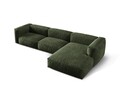 Coltar modular dreapta 3 locuri, Martina-120, Micadoni Home, 332x176x75 cm, catifea, verde