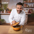 Oala cu capac 3.9 L, ORIGINI by Chef Nicolai Tand, Cooking by Heinner, 24x12 cm, aluminiu/ceramica, portocaliu degrade/gri