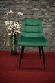 Scaun Chic Velvet, Signal, 51x44x89 cm, catifea/otel, verde/negru